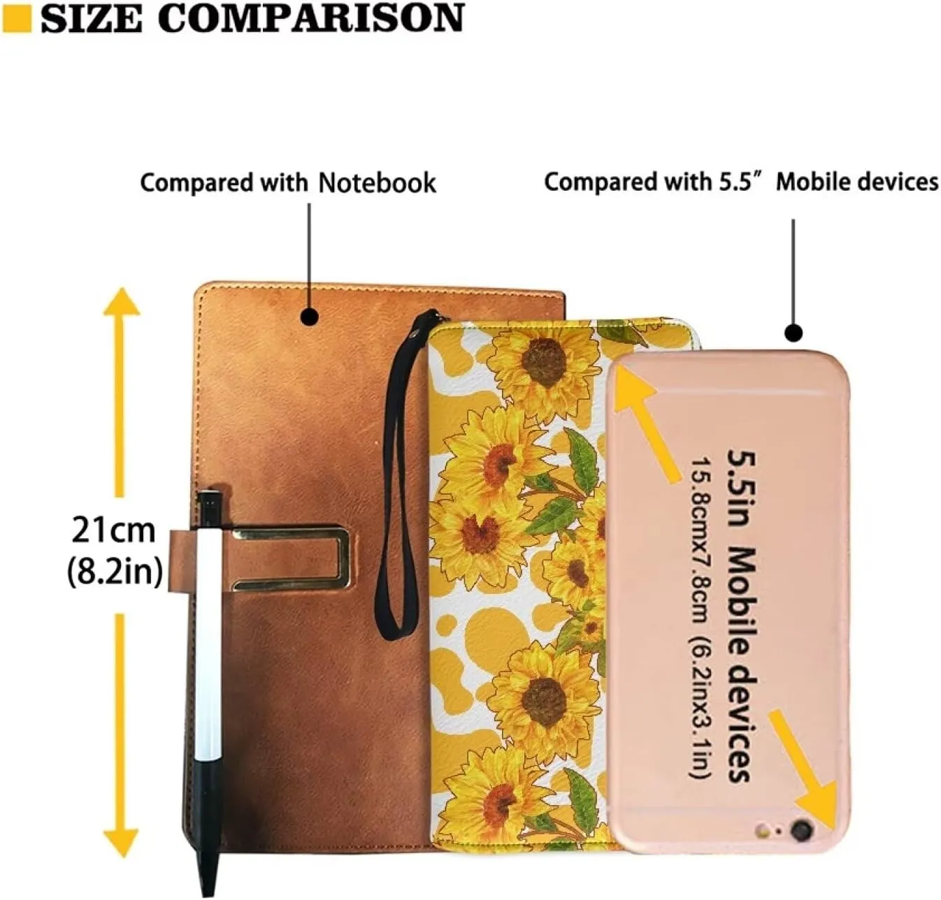 Women Wallets Funny Dachshund Floral Print Leather Long Purse Zip Around Card Holder Clutch Organizer