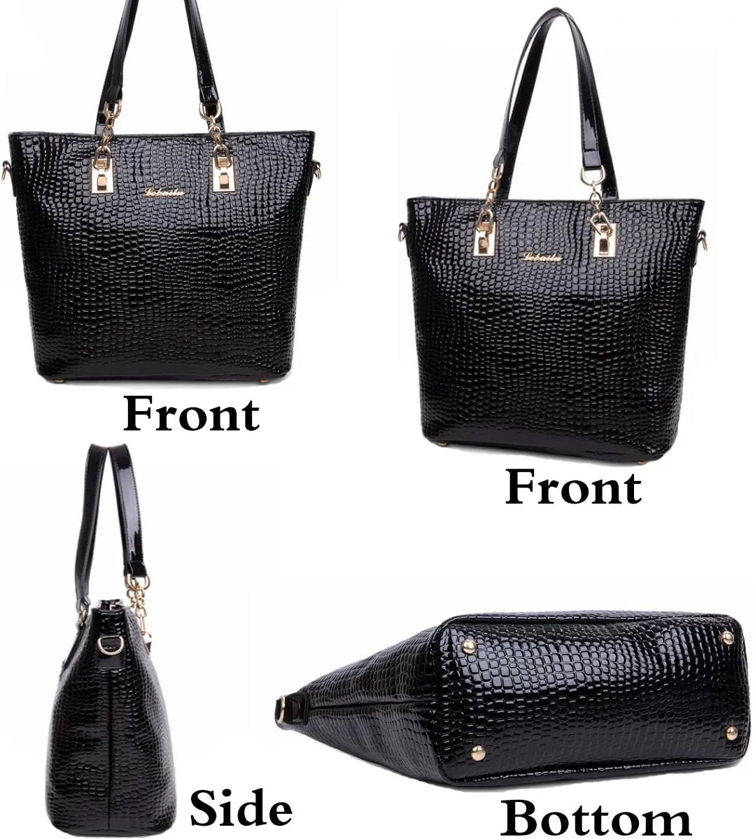 Womens 6 Pcs Handbag Set Clutch Top Handle Totes Satchels Crossbody Bag Wallet