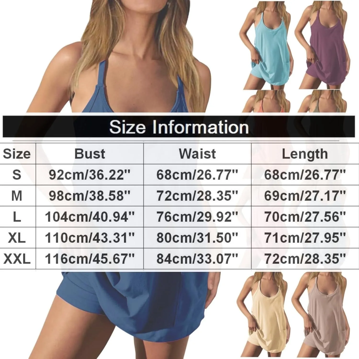 Womens Athletic Dress Summer Tennis Workout Sports Sleeveless Mini Romper Dress Built in Shorts Clothes with Pockets