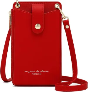 Womens Cellphone Crossbody Bag Small Light Leather Shoulder Purse Handbag Card Wallet Lanyard Case Girls Satchel Pouch