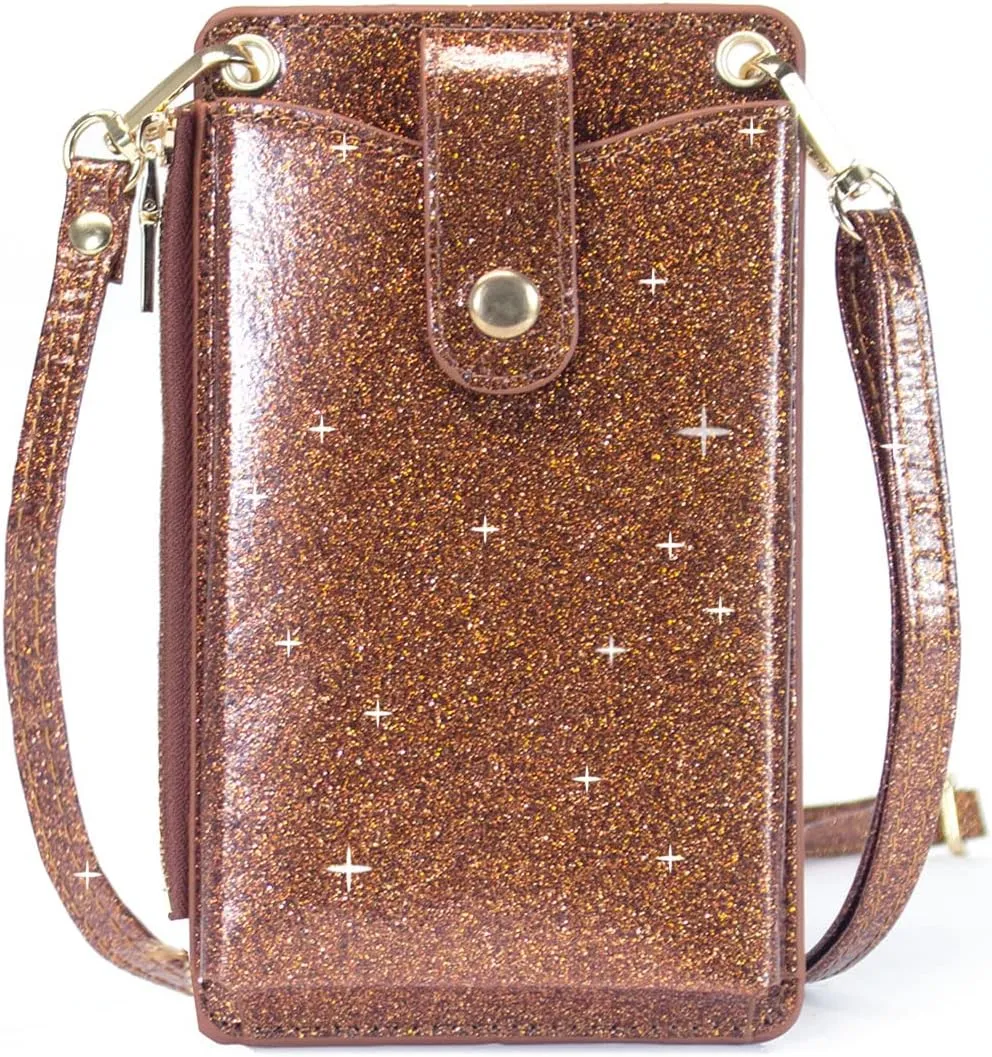 Womens Cellphone Crossbody Bag Small Light Leather Shoulder Purse Handbag Card Wallet Lanyard Case Girls Satchel Pouch