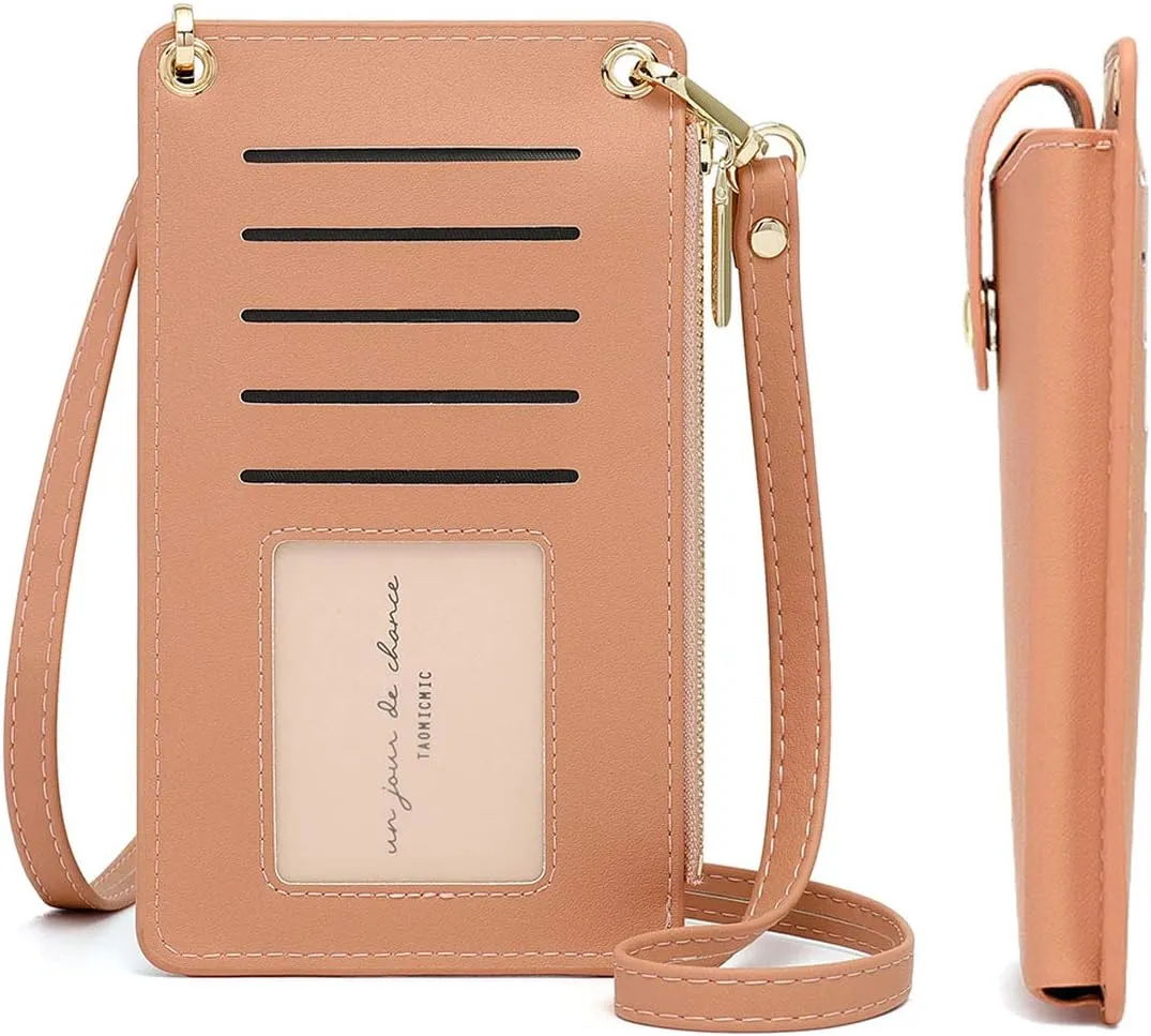 Womens Cellphone Crossbody Bag Small Light Leather Shoulder Purse Handbag Card Wallet Lanyard Case Girls Satchel Pouch