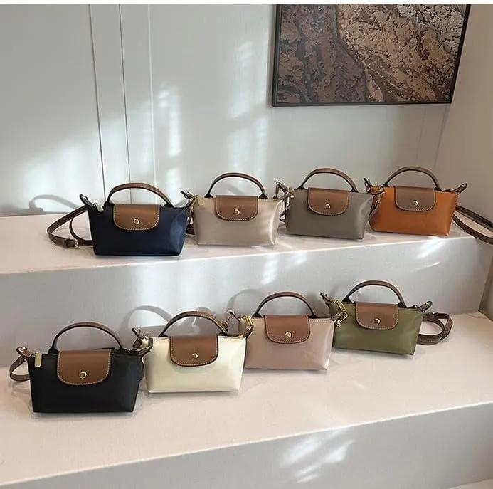 Women's color matching messenger bag small mini bag with adjustable shoulder strap for daily use in light shoulder travel