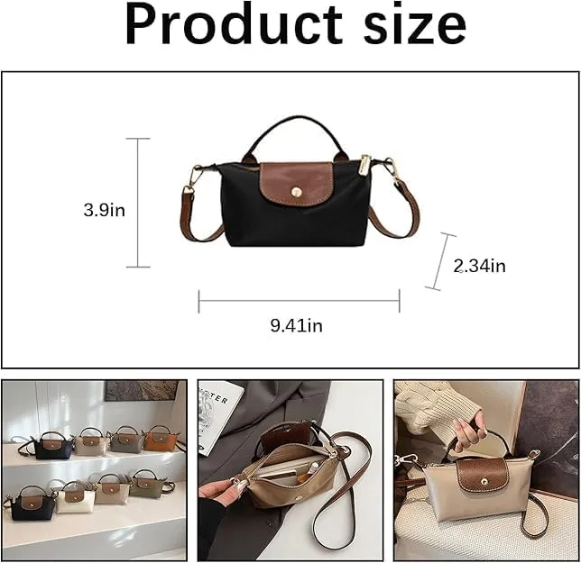 Women's color matching messenger bag small mini bag with adjustable shoulder strap for daily use in light shoulder travel