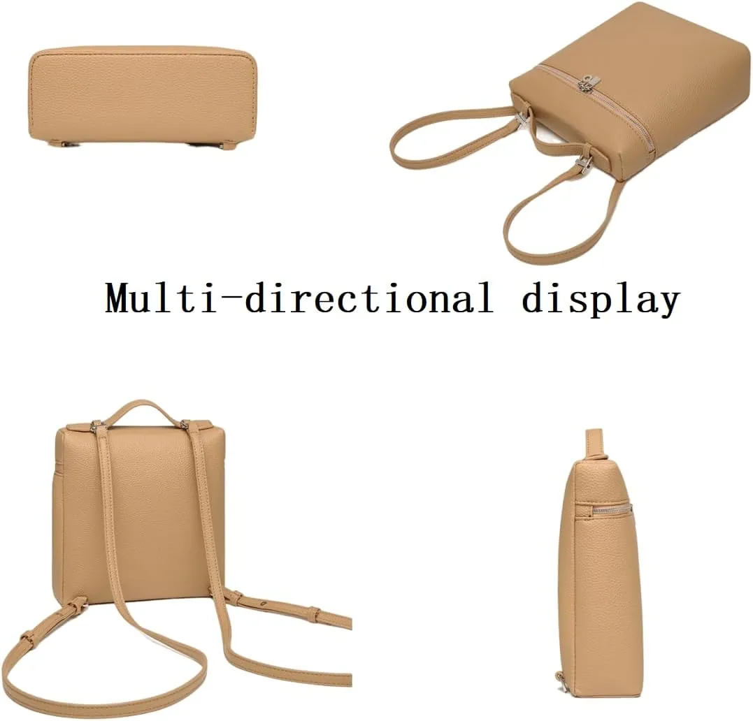 Women's Commuter Square Handbags Synthetic Leather Vintage Backpack Zipper Purses