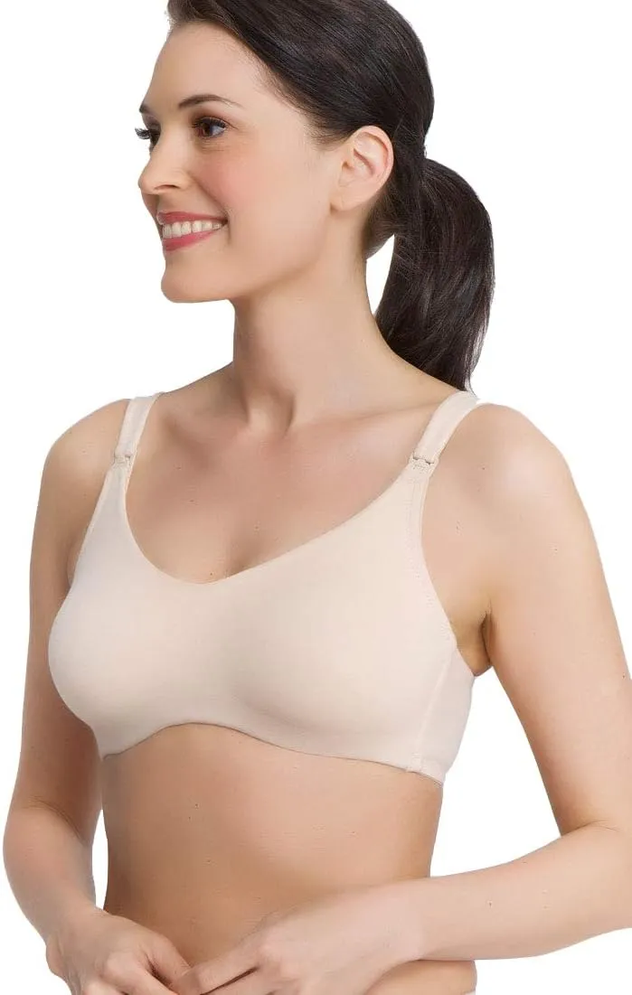 Women's Cotton Blend Wireless Nursing Bra Soft Wire Free Bra with Easy Drop Cups