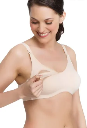 Women's Cotton Blend Wireless Nursing Bra Soft Wire Free Bra with Easy Drop Cups