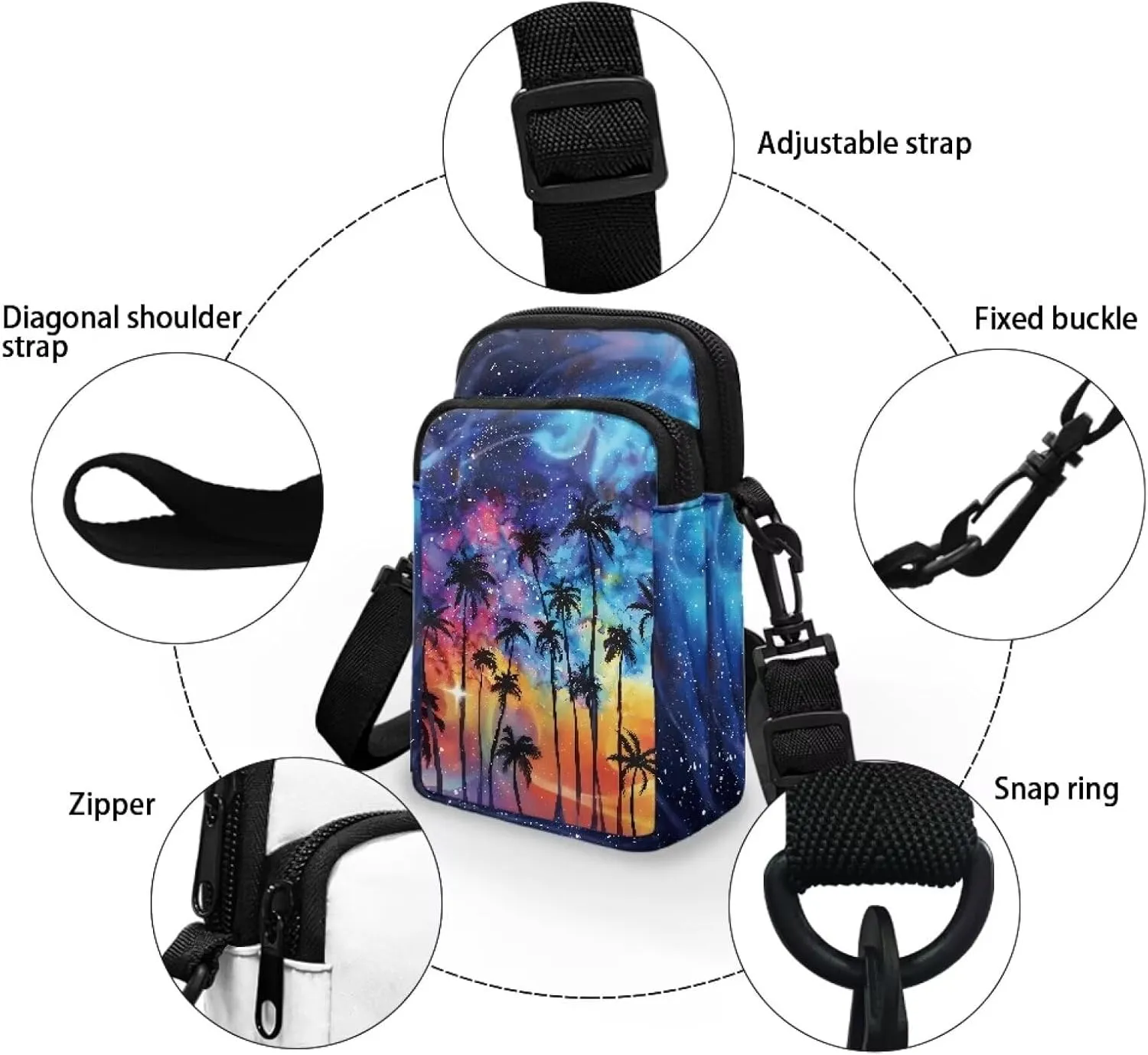 Womens Crossbody Bag Cell Phone Purse Wallet Small Shoulder Handbag Travel Sports Gym Bag