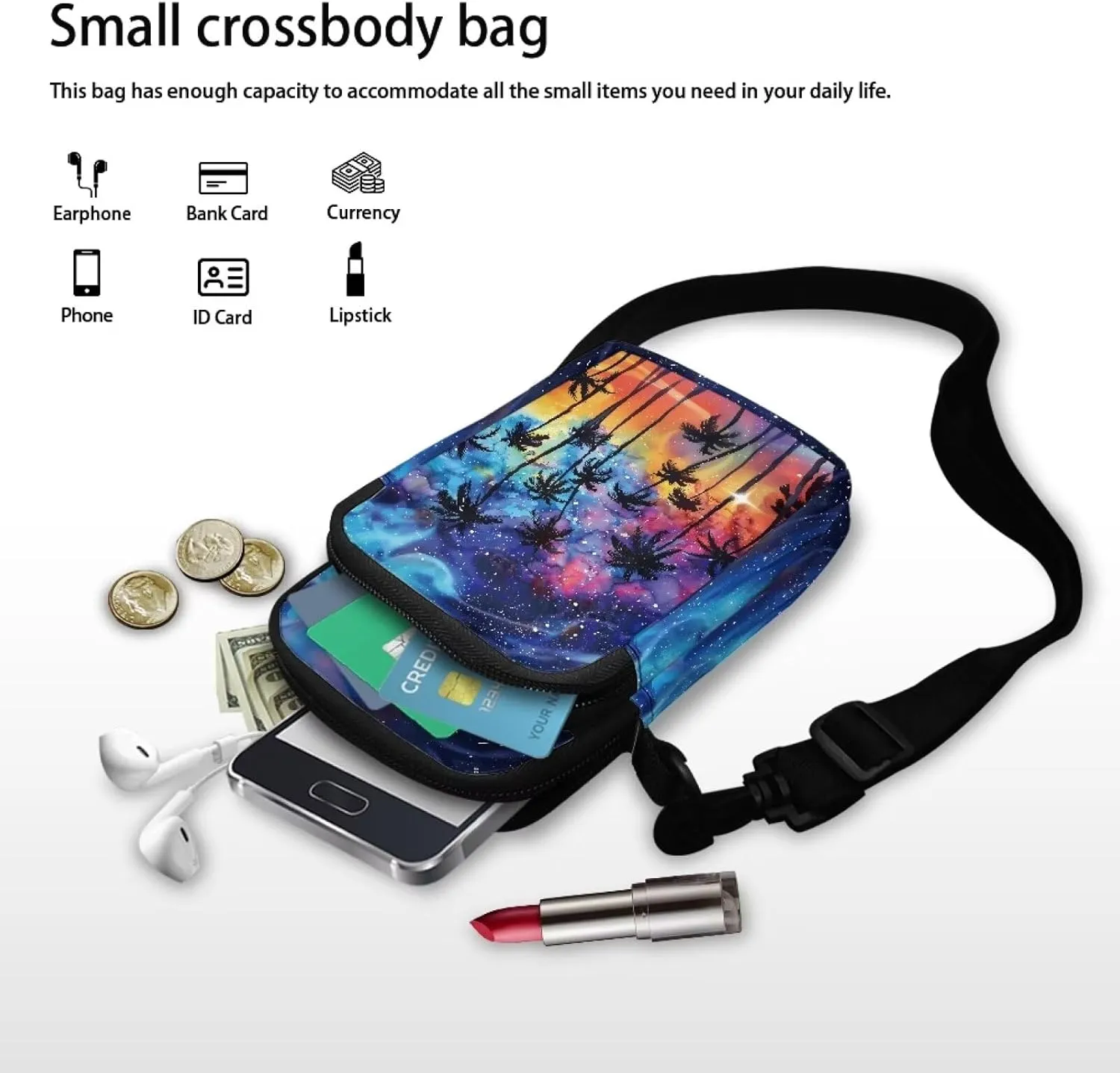Womens Crossbody Bag Cell Phone Purse Wallet Small Shoulder Handbag Travel Sports Gym Bag