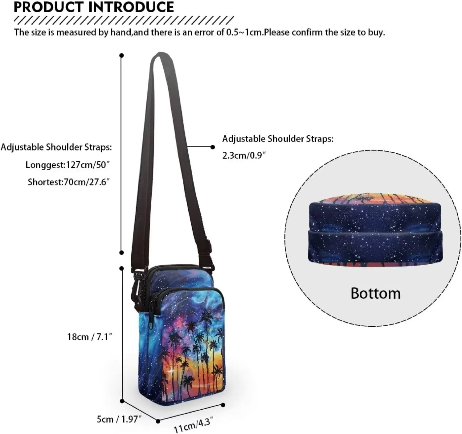Womens Crossbody Bag Cell Phone Purse Wallet Small Shoulder Handbag Travel Sports Gym Bag