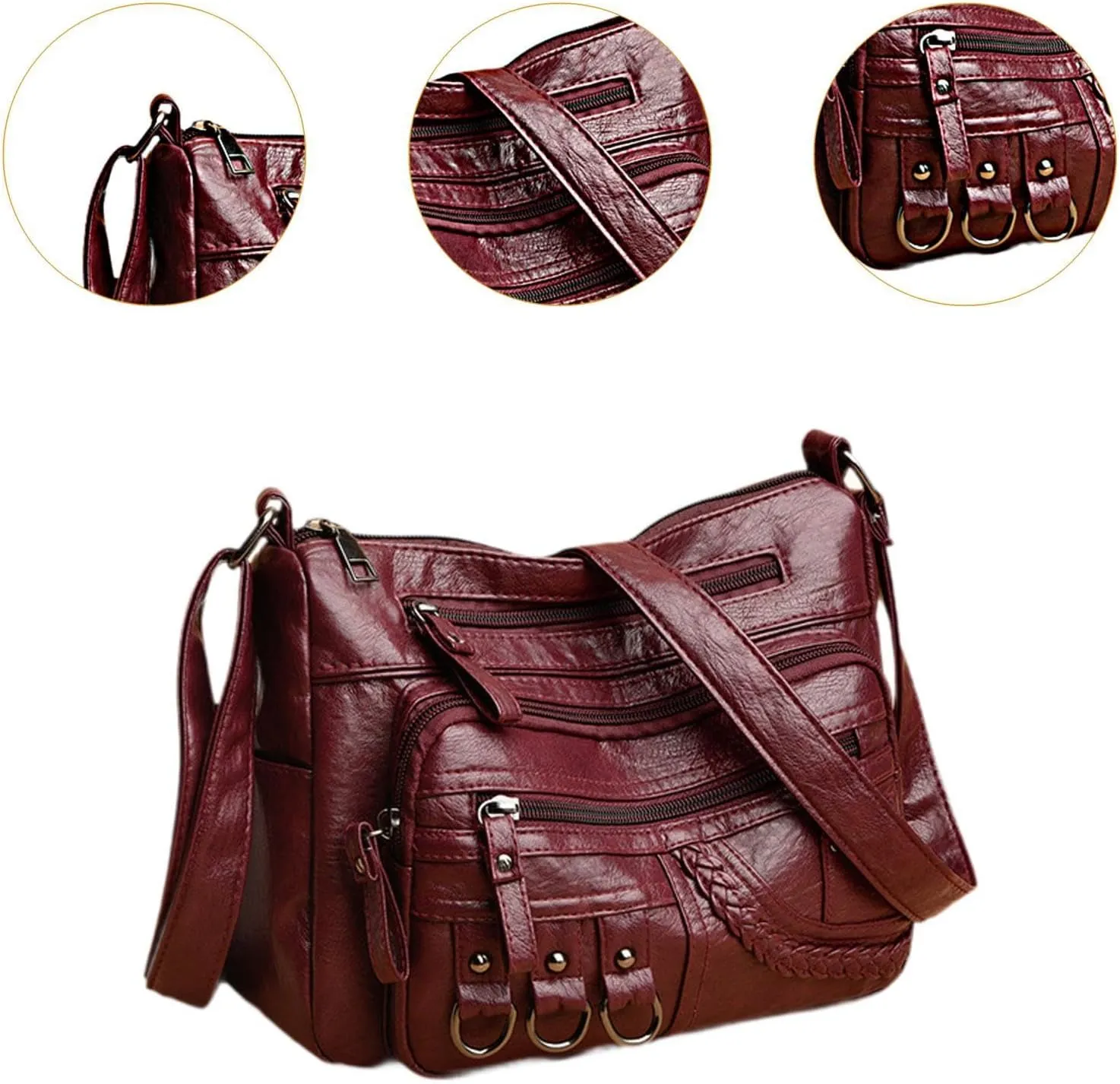 Women's Crossbody Bag in Soft PU Leather for Travel and Birthdays