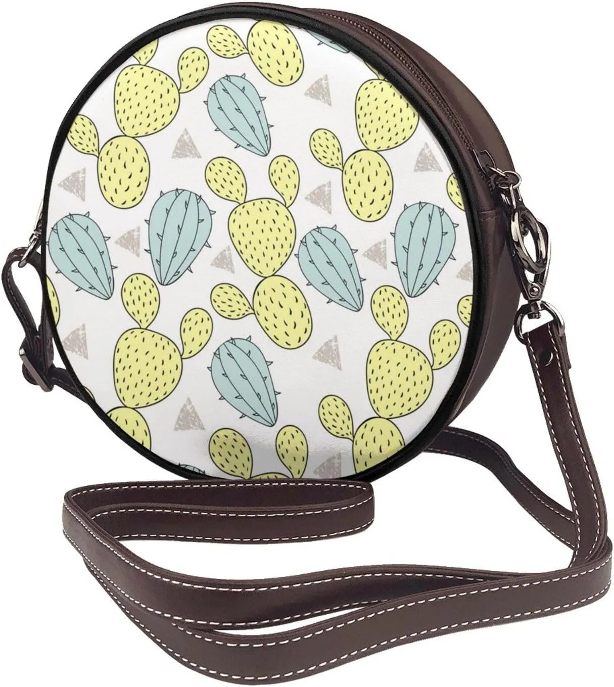 Women's Crossbody Purse - PU Leather Crossbody Bags for Women, Circle Purse Bag for Travel Business Party