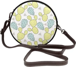 Women's Crossbody Purse - PU Leather Crossbody Bags for Women, Circle Purse Bag for Travel Business Party