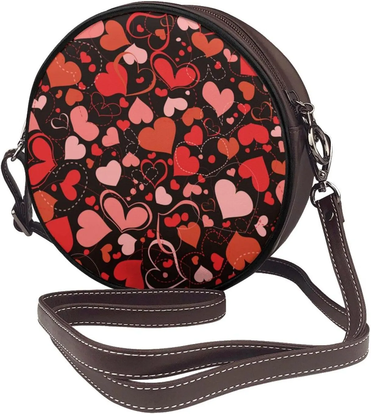 Womens Crossbody Shoulder Bag Circle Purse Clutch Evening Small PU Leather Handbag Fashion Wallet
