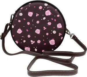 Womens Crossbody Shoulder Bag Circle Purse Clutch Evening Small PU Leather Handbag Fashion Wallet