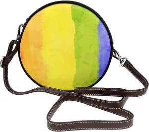 Womens Crossbody Shoulder Bag Circle Purse Clutch Evening Small PU Leather Handbag Fashion Wallet