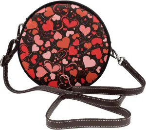 Womens Crossbody Shoulder Bag Circle Purse Clutch Evening Small PU Leather Handbag Fashion Wallet