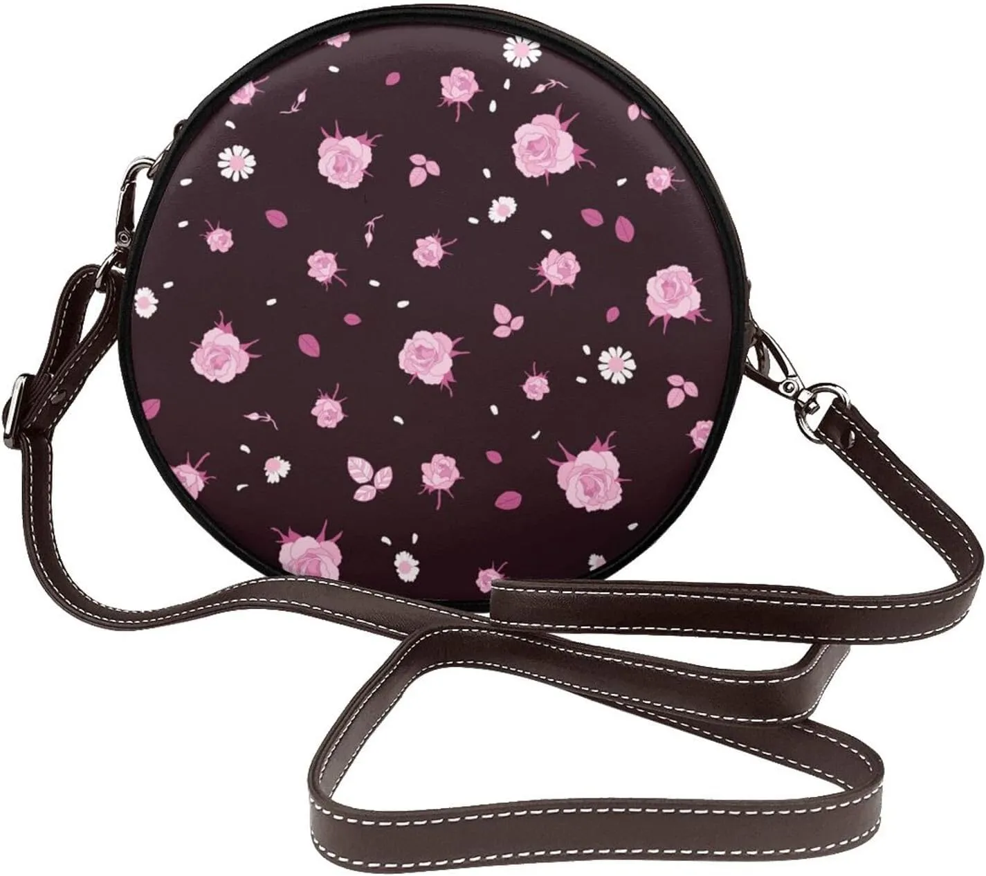 Womens Crossbody Shoulder Bag Circle Purse Clutch Evening Small PU Leather Handbag Fashion Wallet