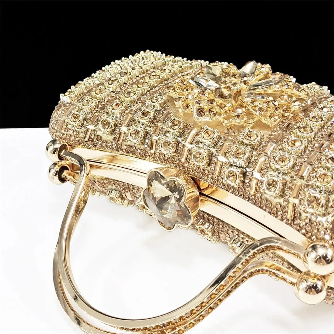 Women’S Dazzling Thin Heel Pumps and Clutch Set with Crystal Details for Festive Elegance