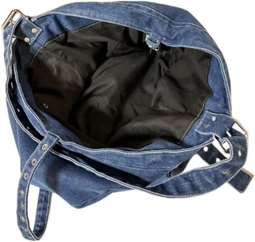 Womens Denim Shoulder Purses and Handbags, Casual Messenger Bag Tote Crossbody Purse Daily Hobo Bag