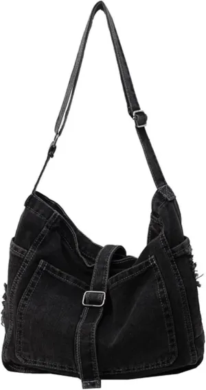 Womens Denim Shoulder Purses and Handbags, Casual Messenger Bag Tote Crossbody Purse Daily Hobo Bag