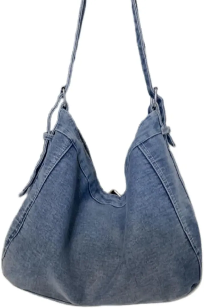Womens Denim Shoulder Purses and Handbags, Casual Messenger Bag Tote Crossbody Purse Daily Hobo Bag