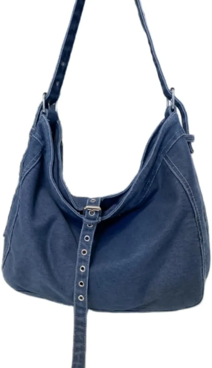 Womens Denim Shoulder Purses and Handbags, Casual Messenger Bag Tote Crossbody Purse Daily Hobo Bag