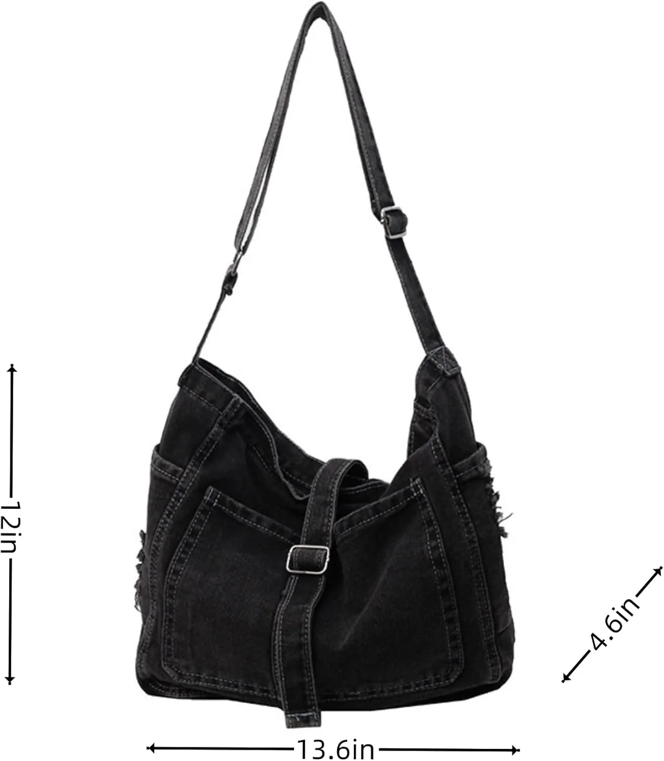 Womens Denim Shoulder Purses and Handbags, Casual Messenger Bag Tote Crossbody Purse Daily Hobo Bag