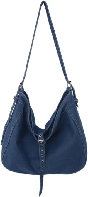 Womens Denim Shoulder Purses and Handbags, Casual Messenger Bag Tote Crossbody Purse Daily Hobo Bag