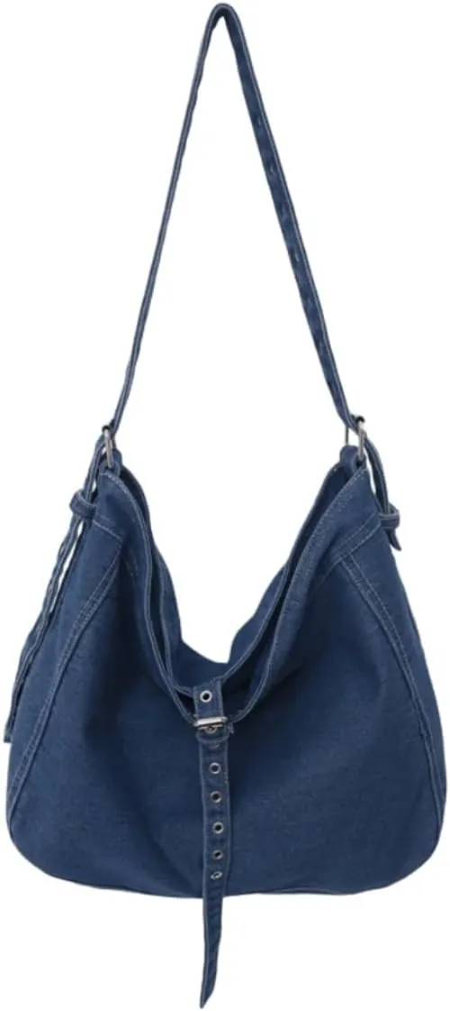 Womens Denim Shoulder Purses and Handbags, Casual Messenger Bag Tote Crossbody Purse Daily Hobo Bag