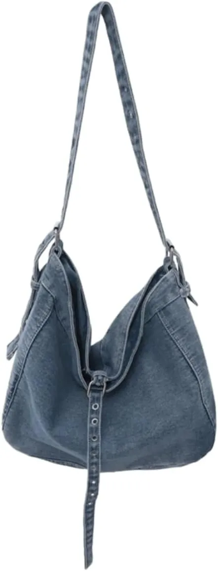 Womens Denim Shoulder Purses and Handbags, Casual Messenger Bag Tote Crossbody Purse Daily Hobo Bag