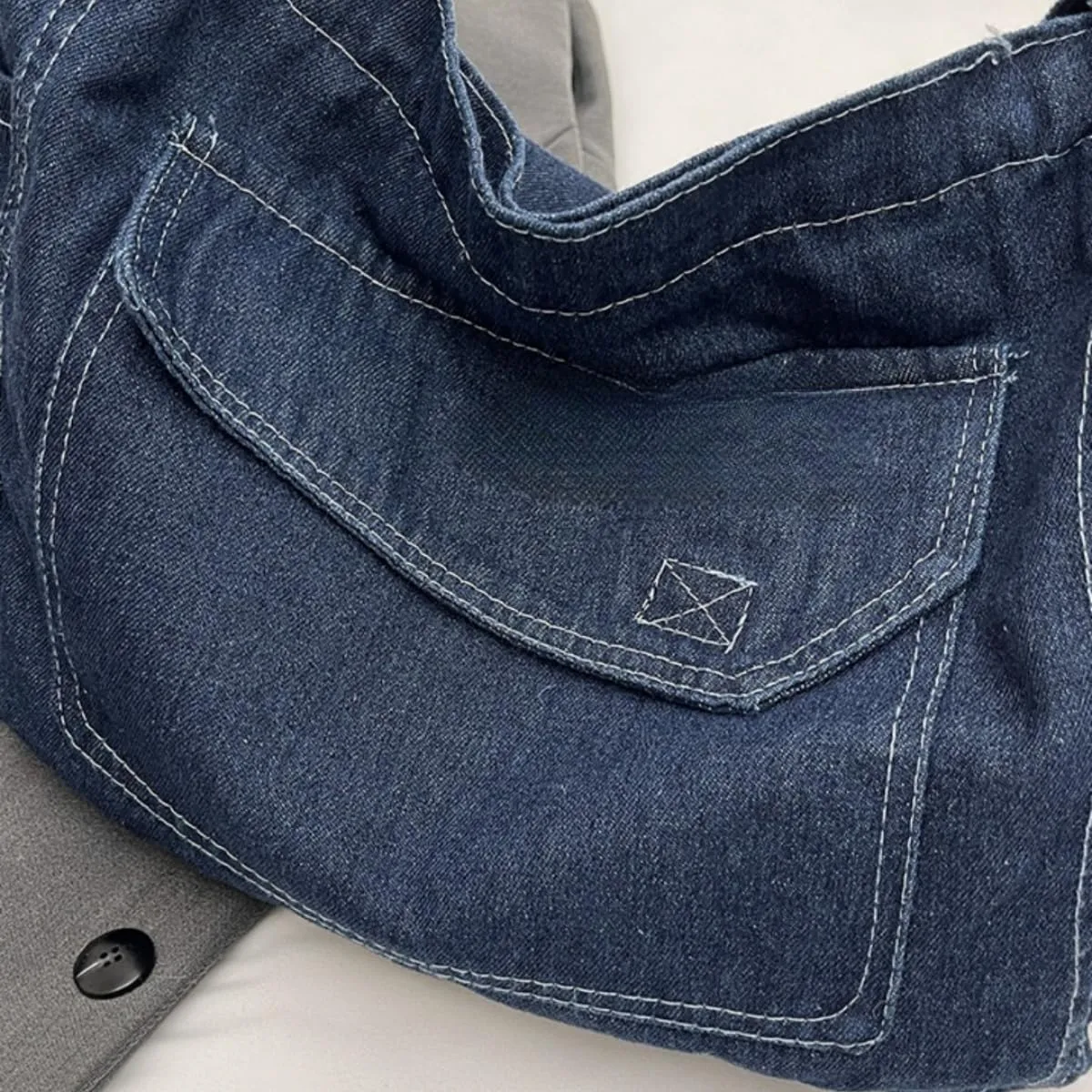 Womens Denim Shoulder Purses and Handbags, Casual Messenger Bag Tote Crossbody Purse Daily Hobo Bag