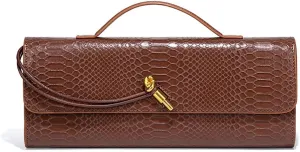 Womens Fashion Leather Clutch Bag Crocodile Print Evening Handbag Crossbody Tote Bag