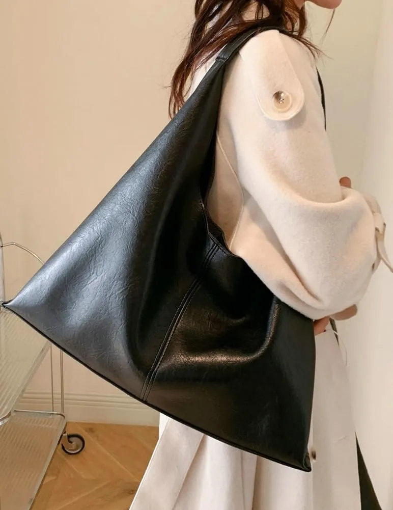 Womens Fashion Shoulder Bag Large PU Leather Tote Bag Soft Purse Handbag Work Top Handle Satchels 2pcs