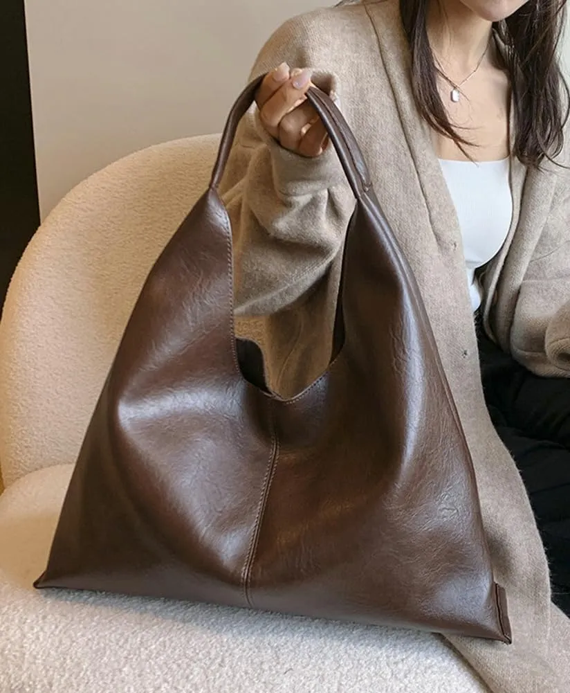 Womens Fashion Shoulder Bag Large PU Leather Tote Bag Soft Purse Handbag Work Top Handle Satchels 2pcs