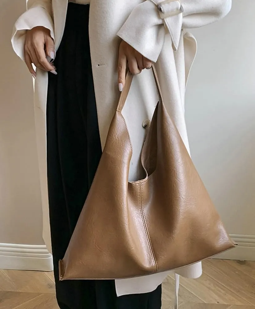 Womens Fashion Shoulder Bag Large PU Leather Tote Bag Soft Purse Handbag Work Top Handle Satchels 2pcs
