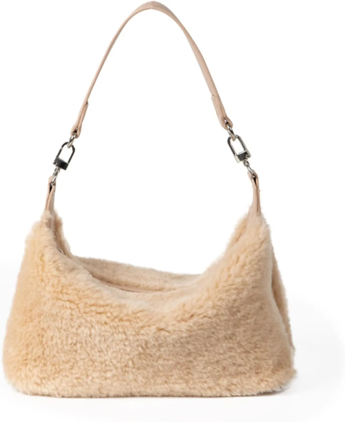 Women's Fashionable Soft Short Plush Handbag Winter Fluffy Plush Premium Underarm Shoulder Wallet Premium Shoulder Bag