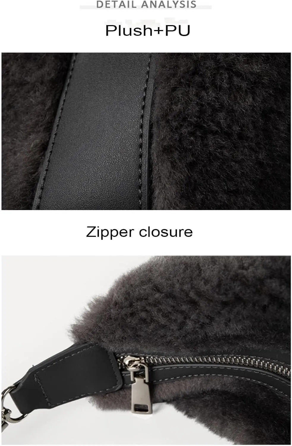 Women's Fashionable Soft Short Plush Handbag Winter Fluffy Plush Premium Underarm Shoulder Wallet Premium Shoulder Bag