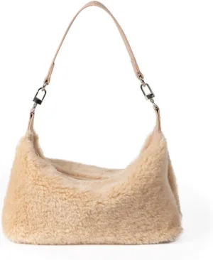 Women's Fashionable Soft Short Plush Handbag Winter Fluffy Plush Premium Underarm Shoulder Wallet Premium Shoulder Bag