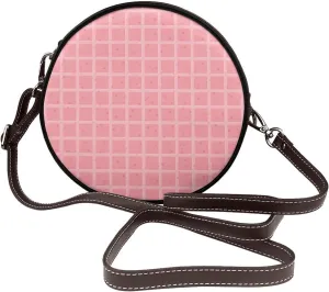 Women's Faux Leather Crossbody Bag Handle Circle Bag Mini Purse Clutch Handbag