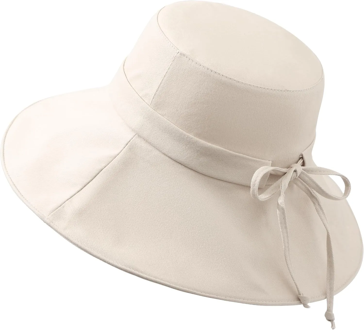 Womens Foldable Shapeable Brim Sun Hat UPF 50  Cotton Wide Brim Beach Adjustable Chin Strap Hat Sun Protection Cap