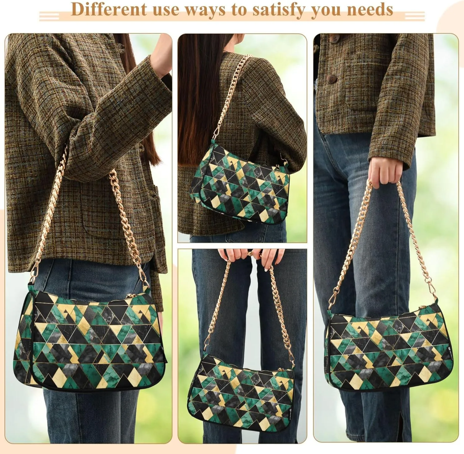 Women's Handbags Tote Crossbody Bag Stylish Purse Ladies Shoulder Bag Handbag Boho Mndalas Abstract Design Crescent Bag