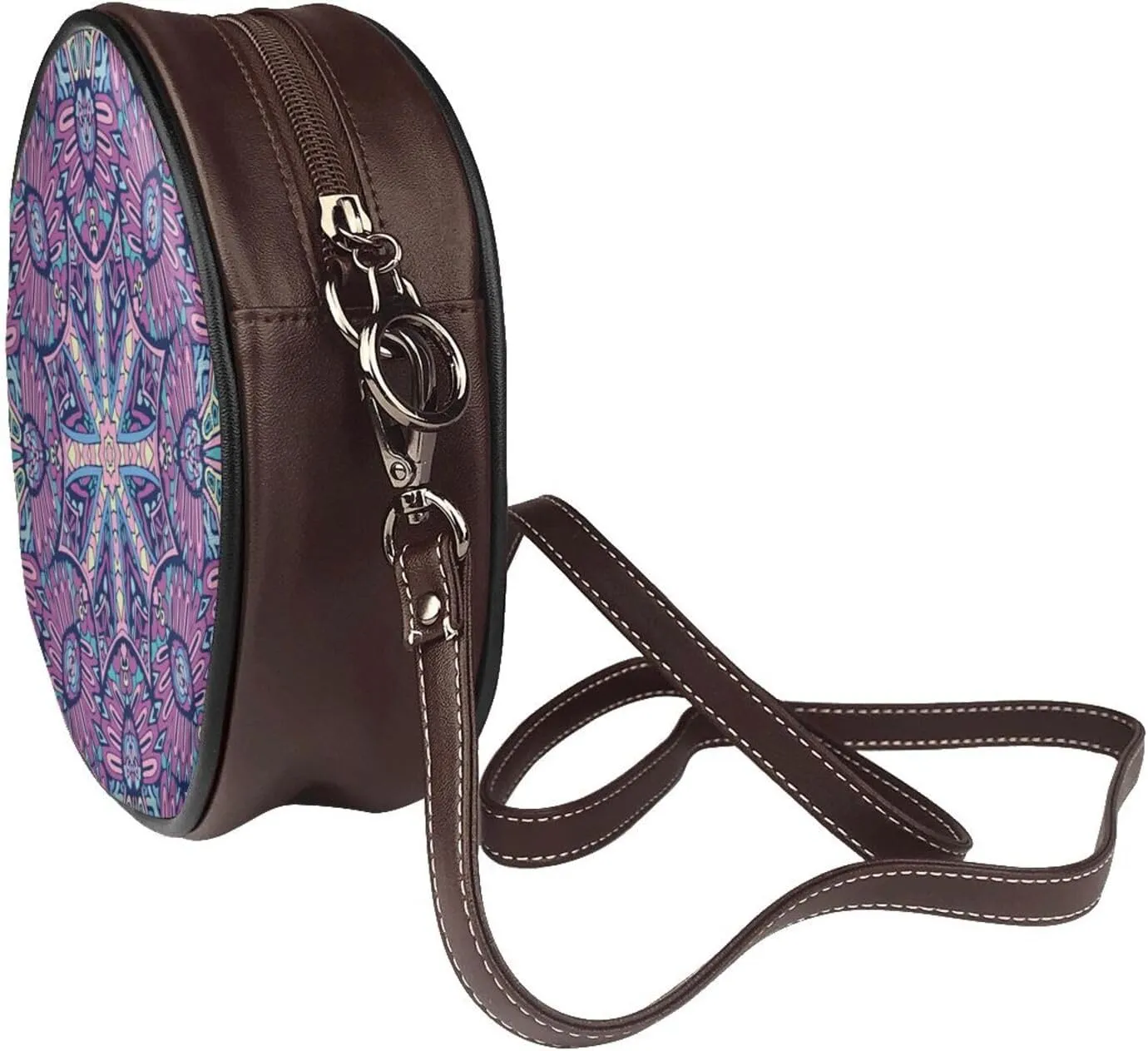 Womens Large Elegant Leather Round Shoulder Crossbody Messenger Bag Purse Bag