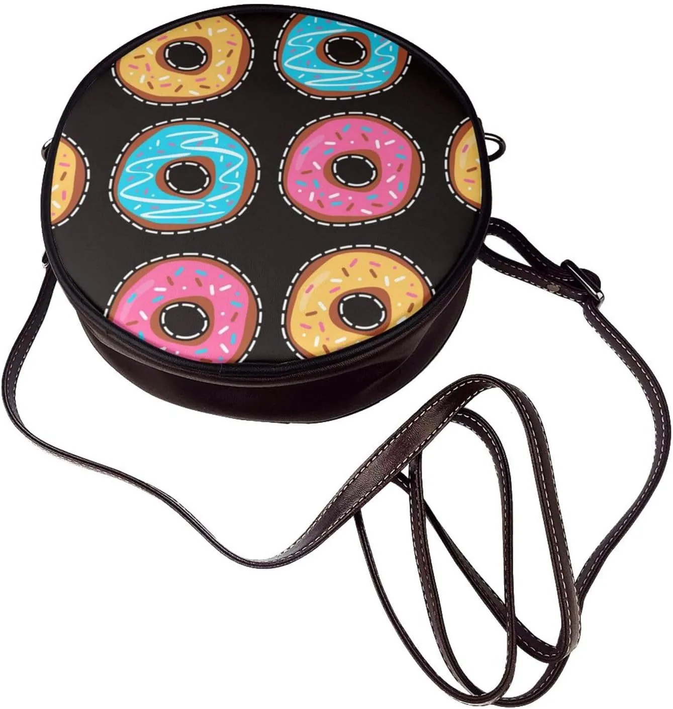 Womens Large Elegant Leather Round Shoulder Crossbody Messenger Bag Purse Bag