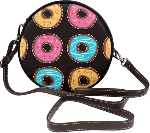 Womens Large Elegant Leather Round Shoulder Crossbody Messenger Bag Purse Bag