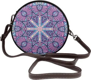 Womens Large Elegant Leather Round Shoulder Crossbody Messenger Bag Purse Bag