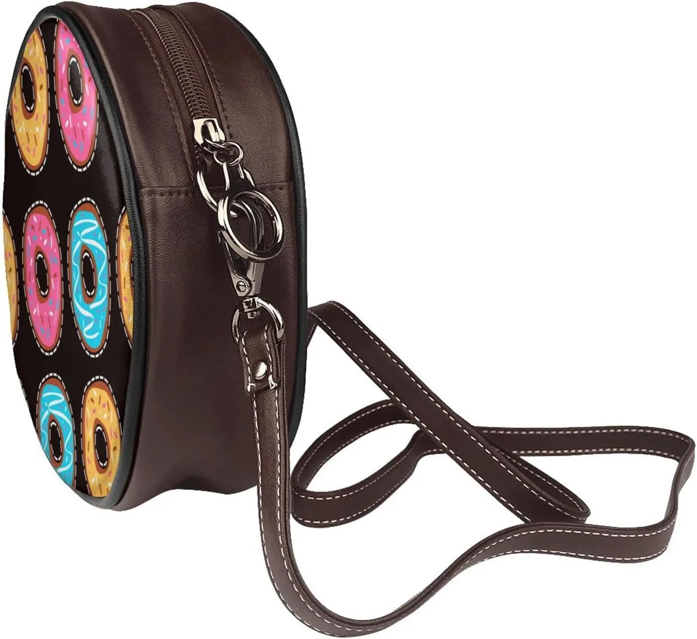 Womens Large Elegant Leather Round Shoulder Crossbody Messenger Bag Purse Bag