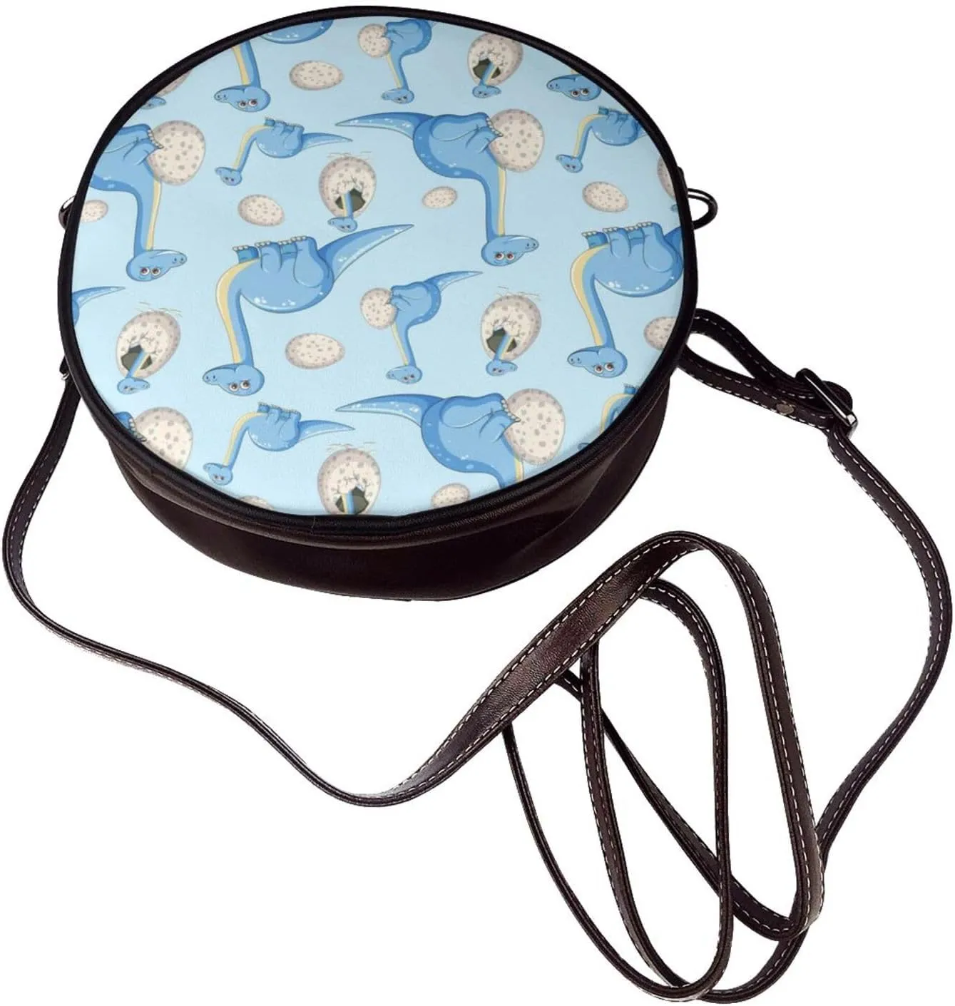 Women's Leather Flap Crossbody Purse Handbag Shoulder Bag, Sling Round Bag for Party Christmas