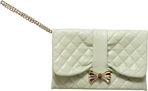 Women's Mint Green 100% Leather Wristlet Bag Clutch
