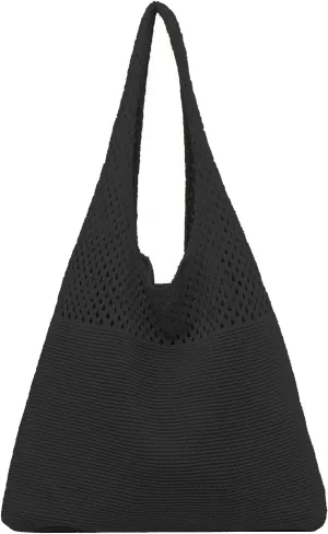 Women's Shoulder Bag, Crochet Tote Bag Vintage Fashion Crossbody Handbags Y2K Mesh Beach Bags, Purses for Women Trendy